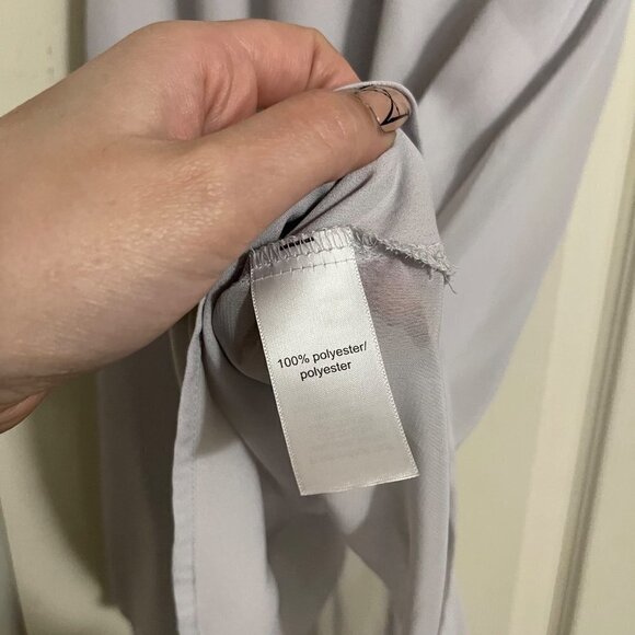 Studio Y Womens Y2K Gray Embellished Halter Neck Keyhole Semi Sheer Blouse Small - Picture 7 of 9